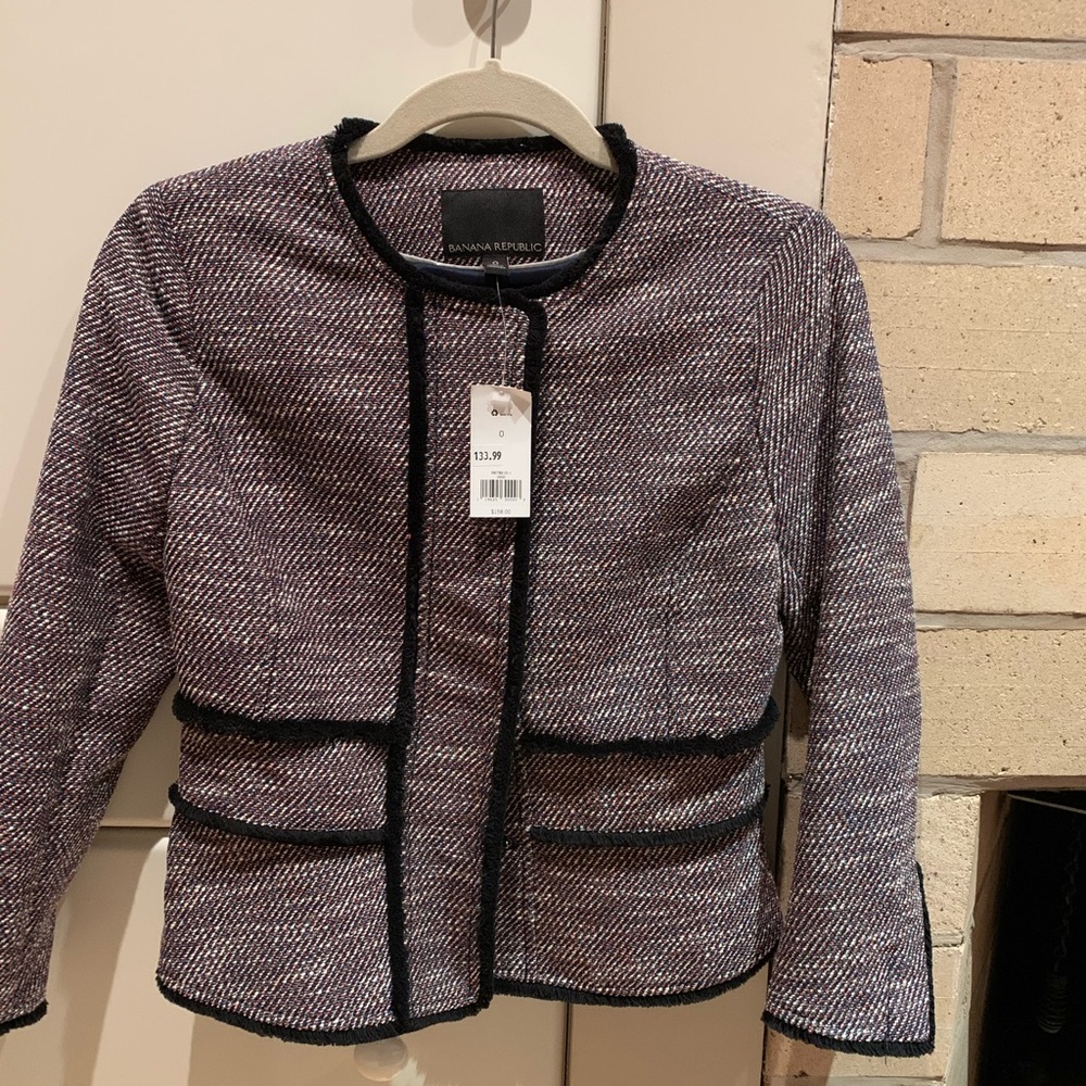 Banana Republic multicolored tweed suit coat